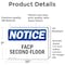 Signmission FACP Second Floor, 10 in W x Rectangle, Vinyl Decal OS-2PACK-NS-D-710-L-12415 - alternate 4